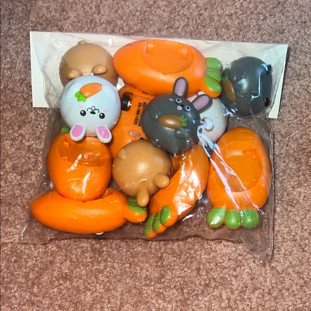 NWT 12pc Easter bunny carrot pull back car mini toys